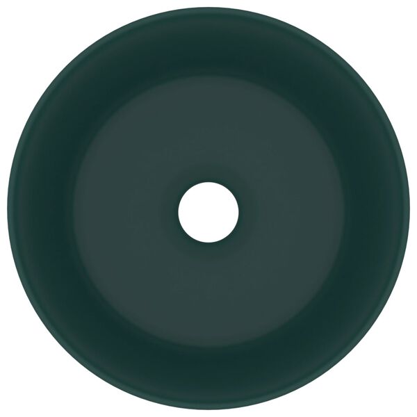 vidaXL luksuri&oslash;s h&aring;ndvask 40x15 cm rund keramik mat m&oslash;rkegr&oslash;n