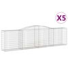 vidaXL buede gabionkurve 5 stk. 400x50x100/120 cm galvaniseret jern
