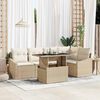 vidaXL Havesofa S&aelig;t med pude med opbevaring 6 pcs Beige og creme