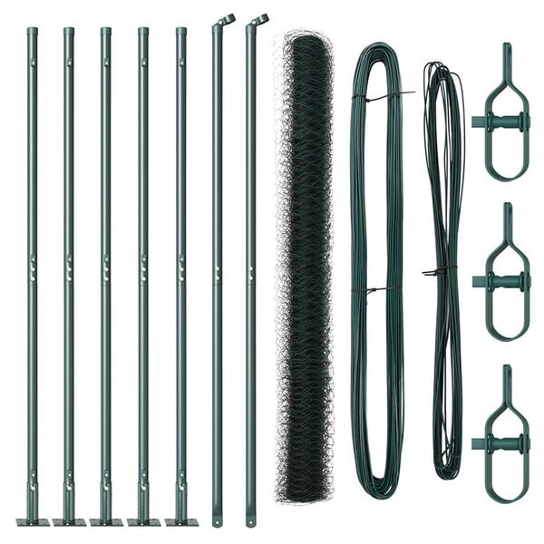 vidaXL Hegnsp&aelig;l Gr&oslash;n 10 x 1,6 m (50 mm net) St&aring;l og PVC