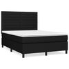 vidaXL kontinentalseng med madras 140x190 cm stof sort