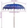 vidaXL Balinesisk Parasol Bl&aring; 215 x 215 x 260 cm
