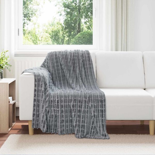 vidaXL Kastet&aelig;pper 6 pcs M&oslash;rkegr&aring; 150 x 130 cm Fleece