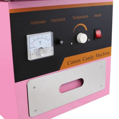 Professionel candyflossmaskine, rustfrit stål, 1 kW, lyserød