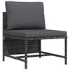 vidaXL midterdel til sofa med hynder polyrattan gr&aring;
