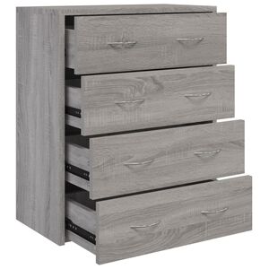 vidaXL sk&aelig;nk med 4 skuffer 60x30,5x71 cm gr&aring; sonoma-eg