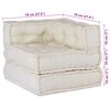 vidaXL Modulsofa 3 pcs Creme Stof