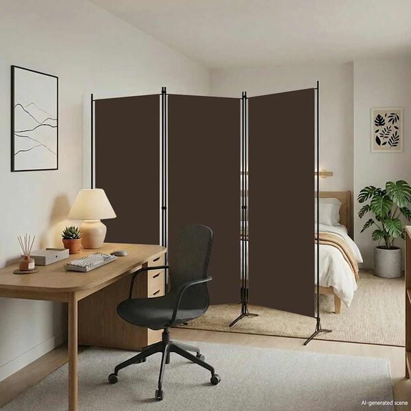 vidaXL 3-panels rumdeler 260 x 180 cm brun