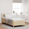 vidaXL Box spring seng med madras Creme 80 x 200 cm Stof