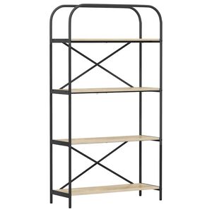 vidaXL Bogreol 4 niveauer 80 x 30 x 146 cm Konstrueret tr&aelig; Sonoma eg