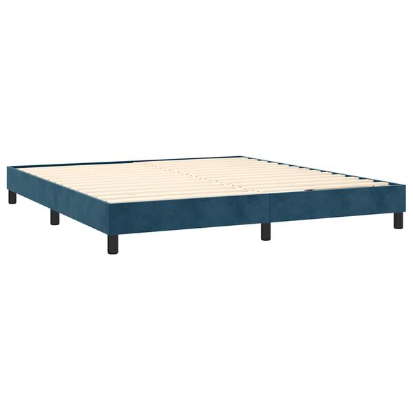 vidaXL Boxspring sengeramme M&oslash;rkebl&aring; 180x200 cm Fl&oslash;jl