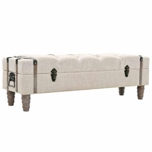 vidaXL opbevaringsb&aelig;nk 111x34x37 cm massivt tr&aelig; og st&aring;l