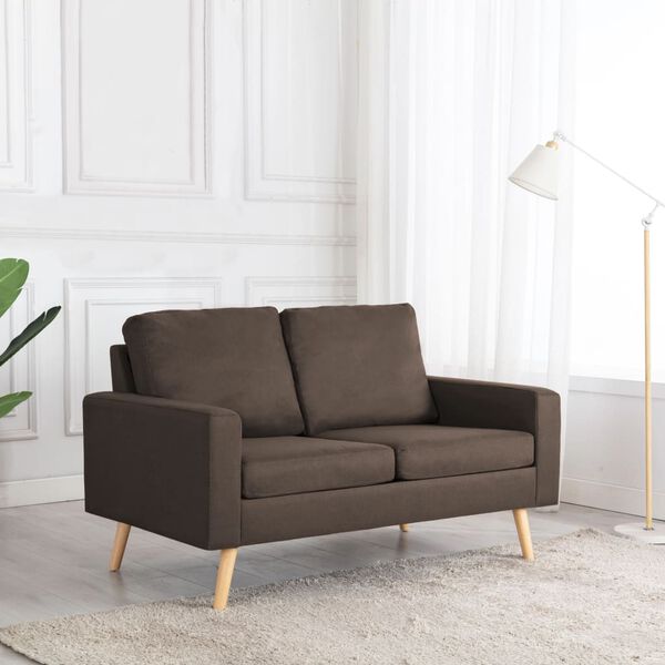 vidaXL 2-personers sofa stof brun