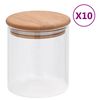 vidaXL opbevaringsglas med bambusl&aring;g 10 stk. 600 ml