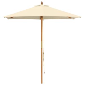 vidaXL Havesol &Oslash; 210 x 237 cm Massiv Eucalyptus Tr&aelig; Cremehvid