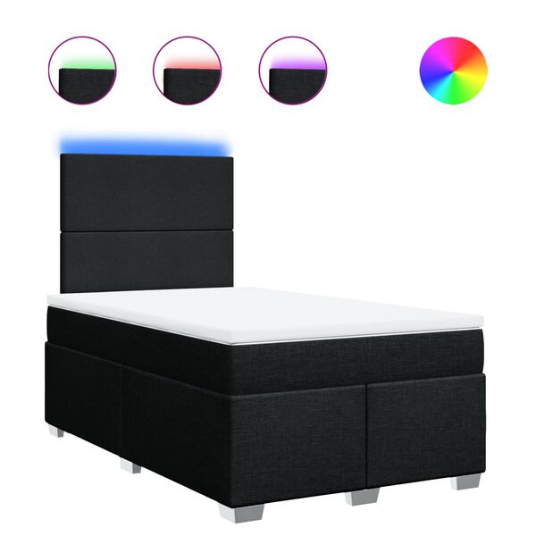 vidaXL kontinentalseng med madras 120x190 cm stof sort