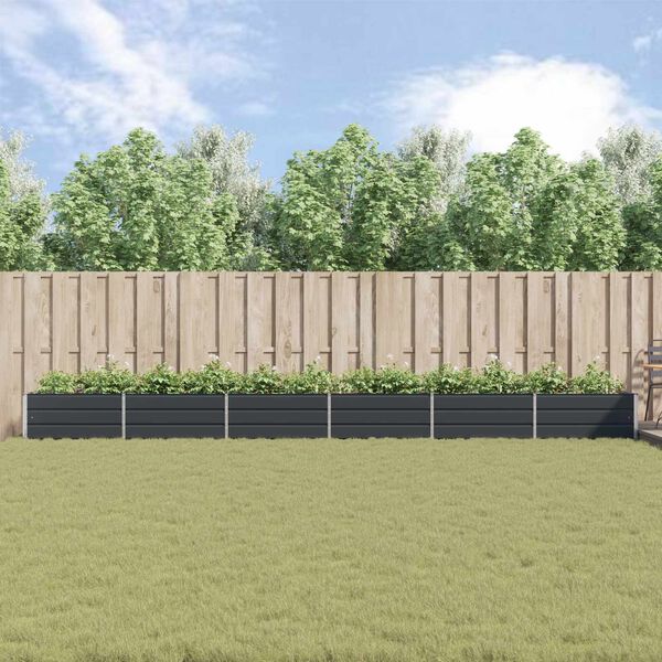 vidaXL Plantekasse Antracit 195 x 100 x 45 cm Galvaniseret st&aring;l