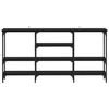 vidaXL Konsolbord med hylde Sort eg 160 x 29 x 80 cm Konstrueret tr&aelig;