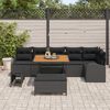 vidaXL Havesofa S&aelig;t med pude 9 pcs Sort Poly rattan