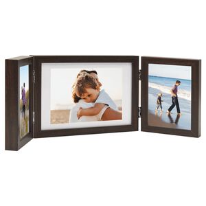 vidaXL folderamme til 3 billeder 28x18 cm + 2x(13x18 cm) M&oslash;rkebrun