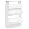 vidaXL skoreol 63x24x104 cm konstrueret tr&aelig; hvid h&oslash;jglans