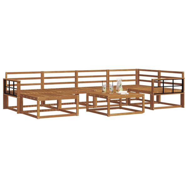 vidaXL Udend&oslash;rs sofagruppe 7 pcs Naturfarvet Massivt Akacietr&aelig;