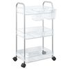 vidaXL opbevaringsvogn i 3 niveauer transparent 37x28x68 cm akryl