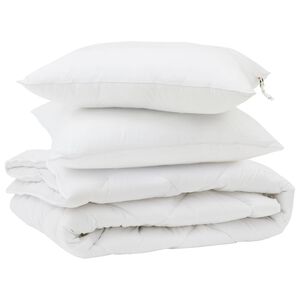 vidaXL Dyne med pude 3 pcs Hvid Mikrofiber