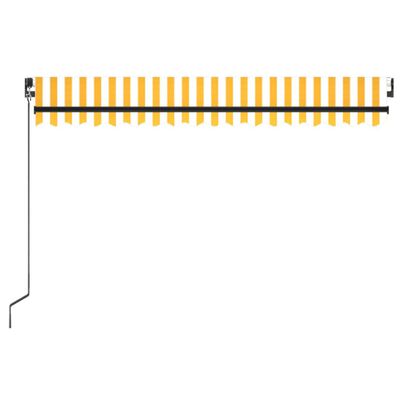 vidaXL markise m. LED-lys 400x350 cm manuel betjening gul og hvid