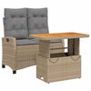vidaXL spisebordss&aelig;t til haven 2 dele med hynder polyrattan beige