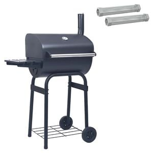 vidaXL Kulgrill 75 x 48 x 120 cm Pulverlakeret st&aring;l og plast S&oslash;lv