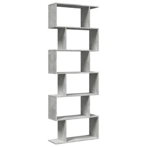 vidaXL bogreol/rumdeler 70x24x193cm 6niveauer konstrueret tr&aelig; betongr&aring;
