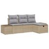 vidaXL Havesofa S&aelig;t 4 stk. polyrattan