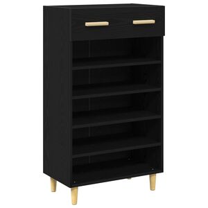 vidaXL Sko skab 60 x 35 x 105 cm Konstrueret tr&aelig; Sort eg