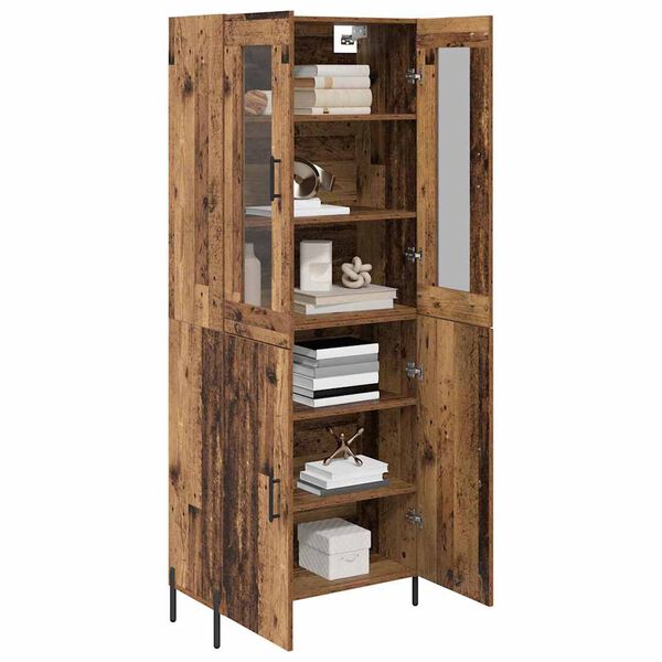 vidaXL Highboard Gammelt tr&aelig; 69,5 x 34 x 180 cm Konstrueret tr&aelig;