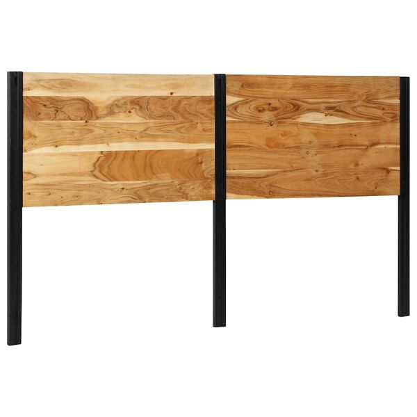 vidaXL sengegavl 180 cm massivt akacietr&aelig; og jern