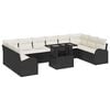 vidaXL Havesofa S&aelig;t 11 stk. Sort og Cream polyrattan