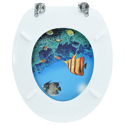 vidaXL toiletsæde med låg MDF undervandsdesign