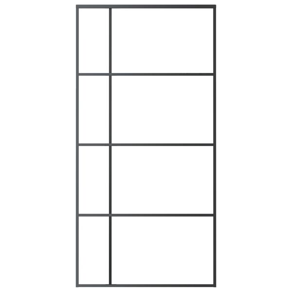 vidaXL skydedør 102,5x205 cm hærdet glas og aluminium sort