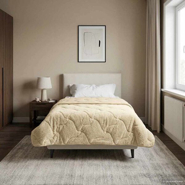 vidaXL Hel&aring;rs dyne Creme 155 x 200 cm Mikrofiber og Teddy fleece