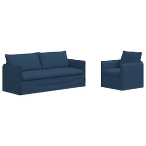 vidaXL Sofa 2 pcs Bl&aring; 196 x 82 x 85 cm Stof