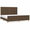 vidaXL sengeramme uden madras 180x200 cm stof m&oslash;rkebrun