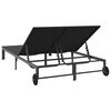vidaXL Solseng 2-person Sort 60 x 200 x 27cm polyrattan