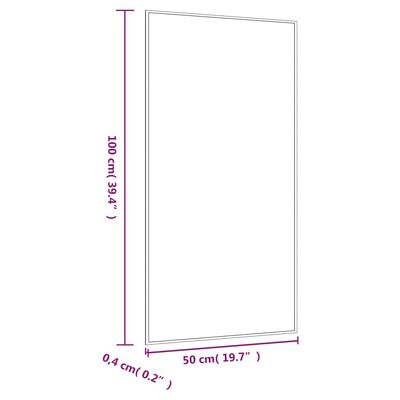 vidaXL vægspejl 50x100 cm rektangulær glas