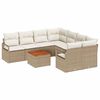 vidaXL Havesofa S&aelig;t 9 stk. Beige og creme polyrattan