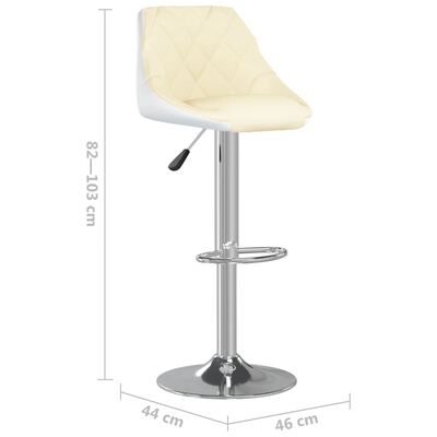 vidaXL barstole 2 stk. kunstlæder cremefarvet og hvid