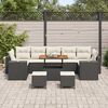 vidaXL Havesofa S&aelig;t 10 pcs Sort polyrattan
