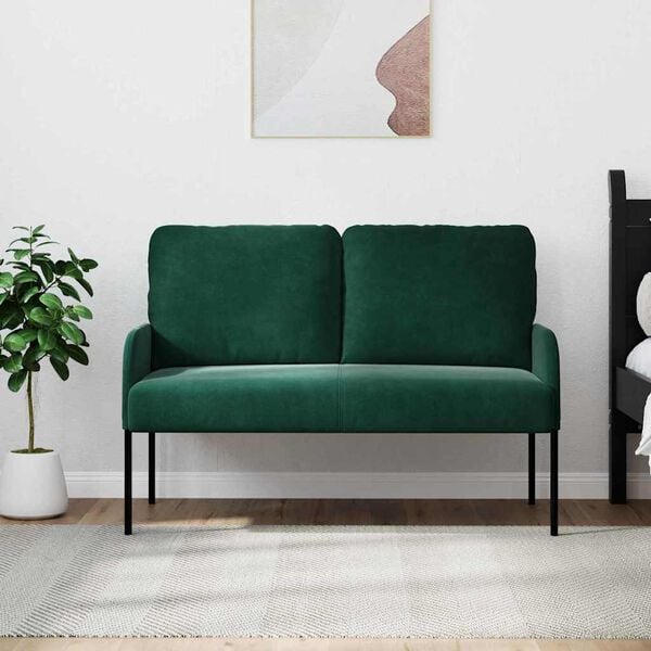 vidaXL Sofaer med pude 110cm M&oslash;rkegr&oslash;n Krydsfin&eacute;r