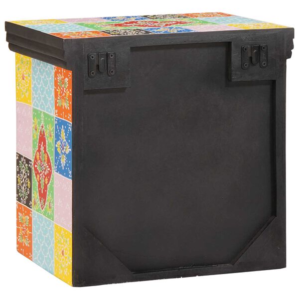 vidaXL Natskab med skuffe Flerfarvet 40 x 30 x 40 cm Massivt mangotræ