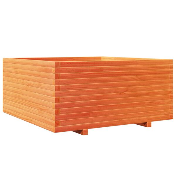 vidaXL plantekasse 100x100x49,5 cm massivt fyrretr&aelig; gyldenbrun